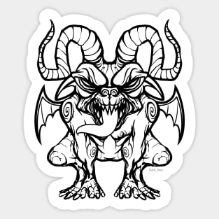 Chupacabra goat sucker - monochrome Sticker